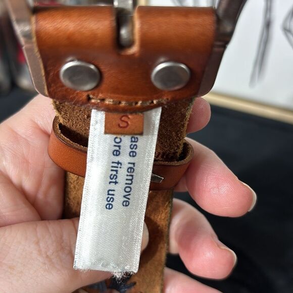 Lucky Brand Brown Leather Belt with Embroidered Detail - Picture 8 of 9